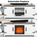 Meuble console de 147 cm avec foyer électrique pour téléviseurs jusqu'à 65 pouces