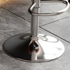 Tabouret de bar pivotant, capitonné en losanges, réglable, cuir PU noir et rouge