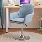 Chaise de bureau pivotante en cuir gris élégant