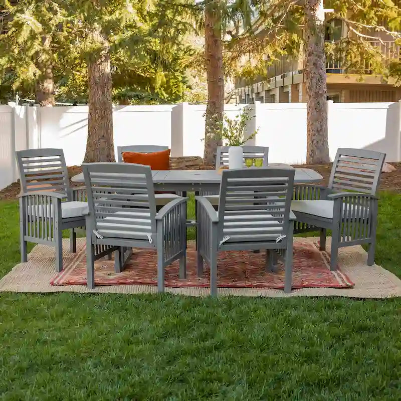 Ensemble de salle à manger d'extérieur extensible 7 pièces en acacia Middlebrook Surfside - 55-79 x 35 x 30h