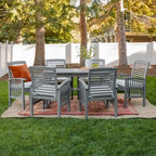 Ensemble de salle à manger d'extérieur extensible 7 pièces en acacia Middlebrook Surfside - 55-79 x 35 x 30h
