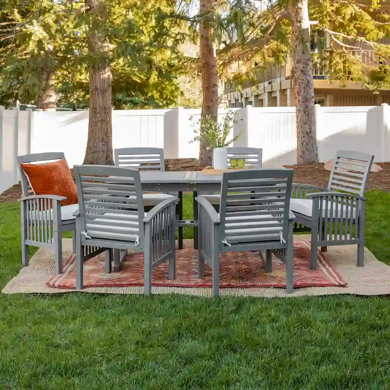Ensemble de salle à manger d'extérieur extensible 7 pièces en acacia Middlebrook Surfside - 55-79 x 35 x 30h