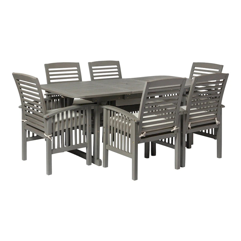 Ensemble de salle à manger d'extérieur extensible 7 pièces en acacia Middlebrook Surfside - 55-79 x 35 x 30h