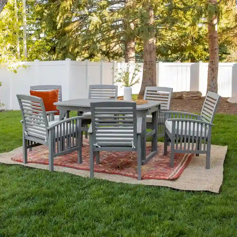 Ensemble de salle à manger d'extérieur extensible 7 pièces en acacia Middlebrook Surfside - 55-79 x 35 x 30h