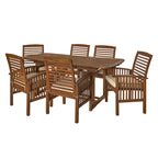 Ensemble de salle à manger d'extérieur extensible 7 pièces en acacia Middlebrook Surfside - 55-79 x 35 x 30h