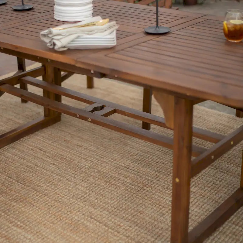 Ensemble de salle à manger d'extérieur extensible 7 pièces en acacia Middlebrook Surfside - 55-79 x 35 x 30h
