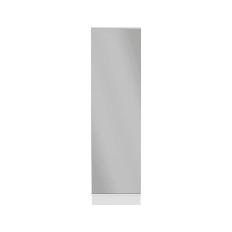Meuble à chaussures 1 porte avec miroir, coloris noir/blanc, 5 étagères intérieures, capacité 10 paires