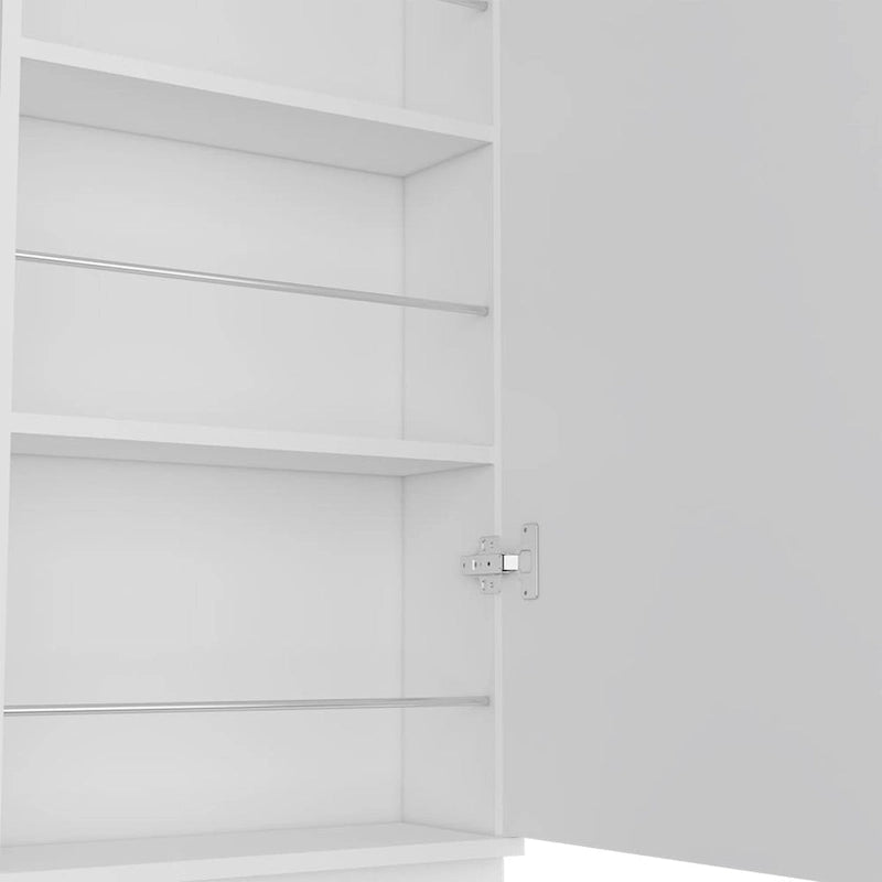Meuble à chaussures 1 porte avec miroir, coloris noir/blanc, 5 étagères intérieures, capacité 10 paires