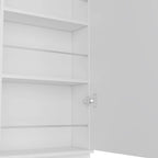Meuble à chaussures 1 porte avec miroir, coloris noir/blanc, 5 étagères intérieures, capacité 10 paires