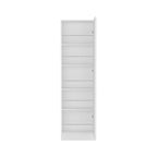 Meuble à chaussures 1 porte avec miroir, coloris noir/blanc, 5 étagères intérieures, capacité 10 paires