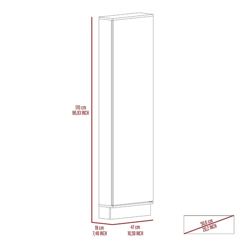 Meuble à chaussures 1 porte avec miroir, coloris noir/blanc, 5 étagères intérieures, capacité 10 paires