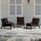Polytrends Birchwood Canapé d'extérieur 3 places avec coussins en HDPE tout temps, noir