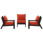 Polytrends Birchwood Canapé d'extérieur 3 places avec coussins en HDPE tout temps, noir