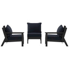 Polytrends Birchwood Canapé d'extérieur 3 places avec coussins en HDPE tout temps, noir