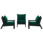 Polytrends Birchwood Canapé d'extérieur 3 places avec coussins en HDPE tout temps, noir