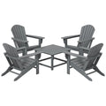 Ensemble de conversation d'extérieur 5 pièces Polytrends Altura avec fauteuils Adirondack et table basse carrée