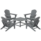 Ensemble de conversation d'extérieur 5 pièces Polytrends Altura avec fauteuils Adirondack et table basse carrée