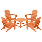 Ensemble de conversation d'extérieur 5 pièces Polytrends Altura avec fauteuils Adirondack et table basse carrée