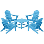 Ensemble de conversation d'extérieur 5 pièces Polytrends Altura avec fauteuils Adirondack et table basse carrée