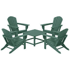 Ensemble de conversation d'extérieur 5 pièces Polytrends Altura avec fauteuils Adirondack et table basse carrée