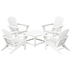 Ensemble de conversation d'extérieur 5 pièces Polytrends Altura avec fauteuils Adirondack et table basse carrée