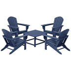 Ensemble de conversation d'extérieur 5 pièces Polytrends Altura avec fauteuils Adirondack et table basse carrée