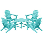 Ensemble de conversation d'extérieur 5 pièces Polytrends Altura avec fauteuils Adirondack et table basse carrée