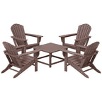 Ensemble de conversation d'extérieur 5 pièces Polytrends Altura avec fauteuils Adirondack et table basse carrée