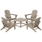 Ensemble de conversation d'extérieur 5 pièces Polytrends Altura avec fauteuils Adirondack et table basse carrée