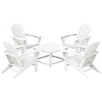 Polytrends Altura Outdoor 5-Piece Adirondack Chair With Square Coffee Table Conversation Set