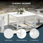Ensemble de conversation d'extérieur 5 pièces Polytrends Altura avec fauteuils Adirondack et table basse carrée