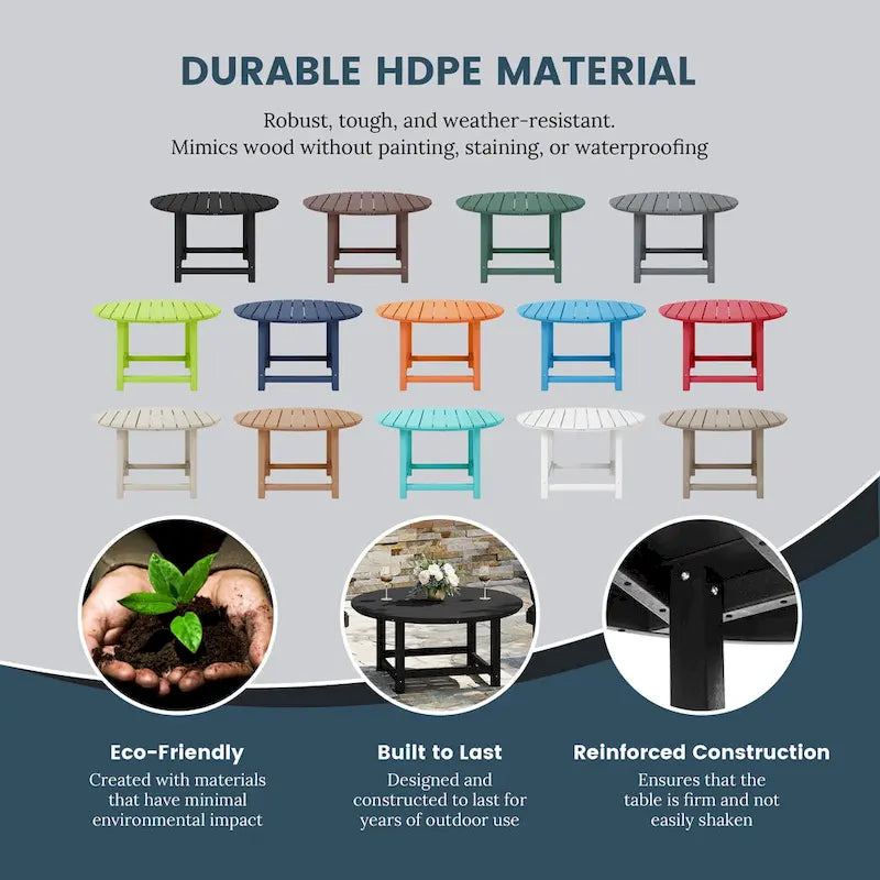 Ensemble de conversation d'extérieur 5 pièces Polytrends Altura avec fauteuils Adirondack et table basse carrée