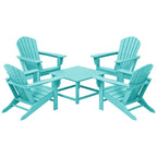 Ensemble de conversation d'extérieur 5 pièces Polytrends Altura avec fauteuils Adirondack et table basse carrée