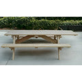 HomeRoots 94 Table de pique-nique d'extérieur en bois massif naturel