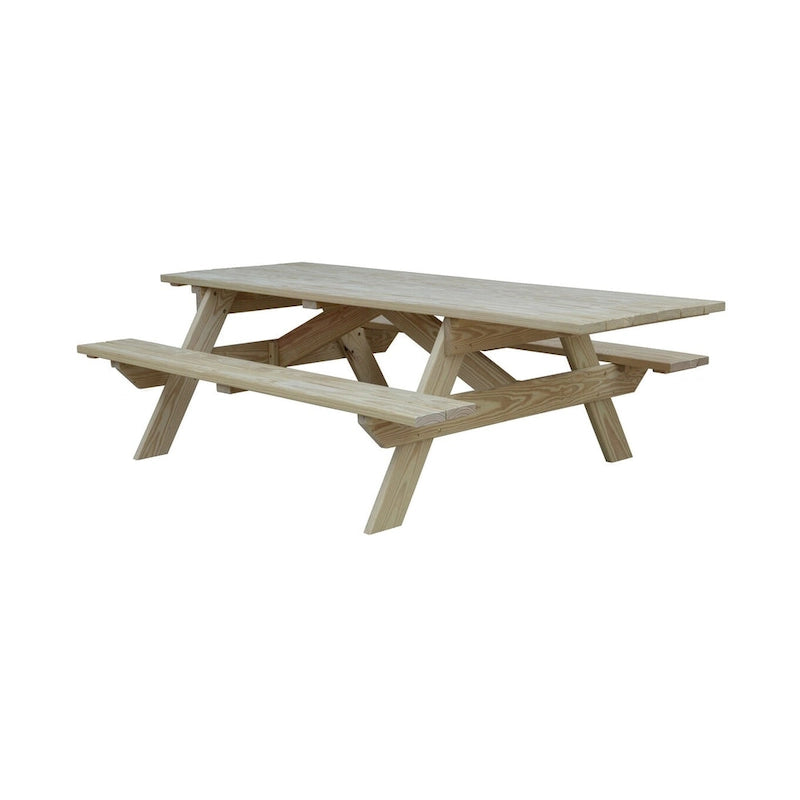 HomeRoots 94 Table de pique-nique d'extérieur en bois massif naturel