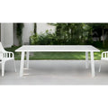 HomeRoots 87 Table à manger d'extérieur en aluminium blanc