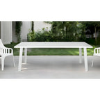 HomeRoots 87 White Aluminum Outdoor Dining Table
