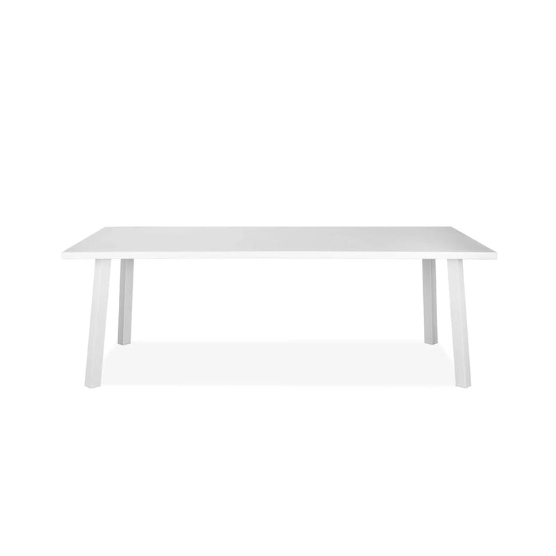 HomeRoots 87 Table à manger d'extérieur en aluminium blanc