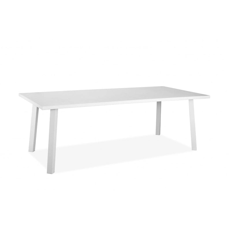 HomeRoots 87 Table à manger d'extérieur en aluminium blanc