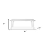 HomeRoots 87 Table à manger d'extérieur en aluminium blanc