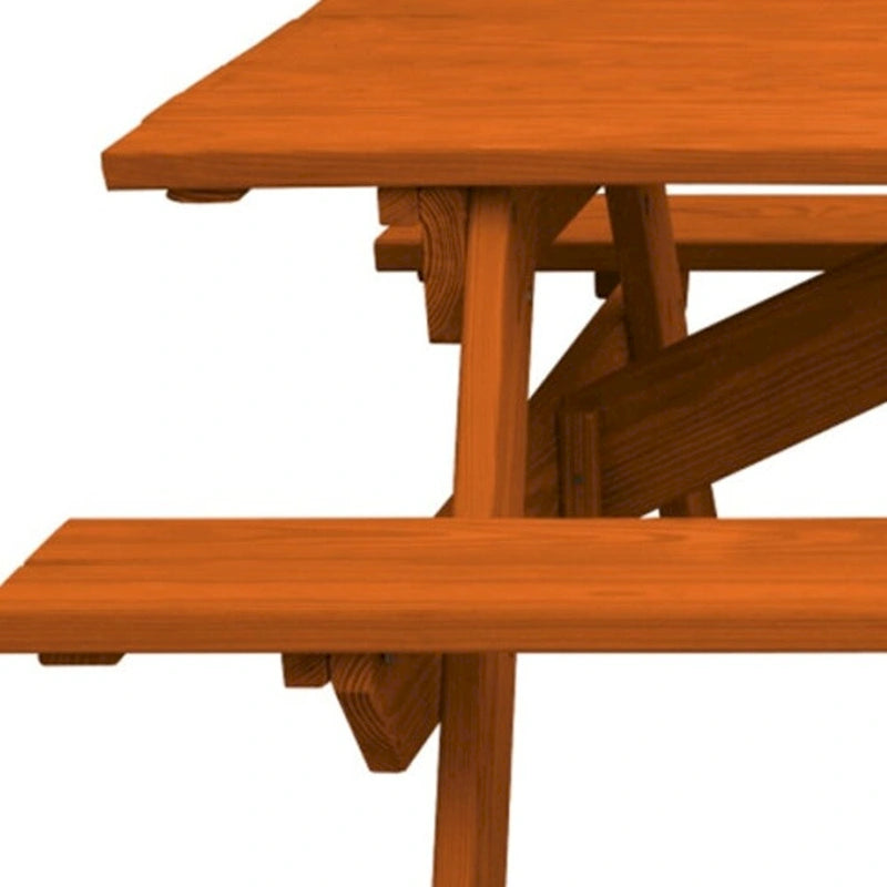 Table de pique-nique extérieure HomeRoots 94 en bois massif de séquoia avec trou pour parasol