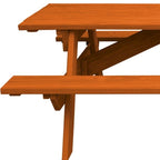 Table de pique-nique extérieure HomeRoots 94 en bois massif de séquoia avec trou pour parasol