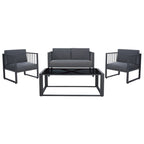 SAFAVIEH Ensemble de salon d'extérieur Holyoke 4 pièces - 49L x 25P x 28H