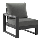Polytrends Sectionnel de patio sans fin 5 pièces avec cadre gris et sièges profonds