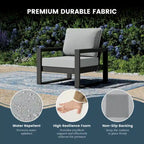 Polytrends Sectionnel de patio sans fin 5 pièces avec cadre gris et sièges profonds