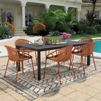 Christopher Knight Home - Emma Ensemble de salle à manger d'extérieur 7 pièces en aluminium et résine
