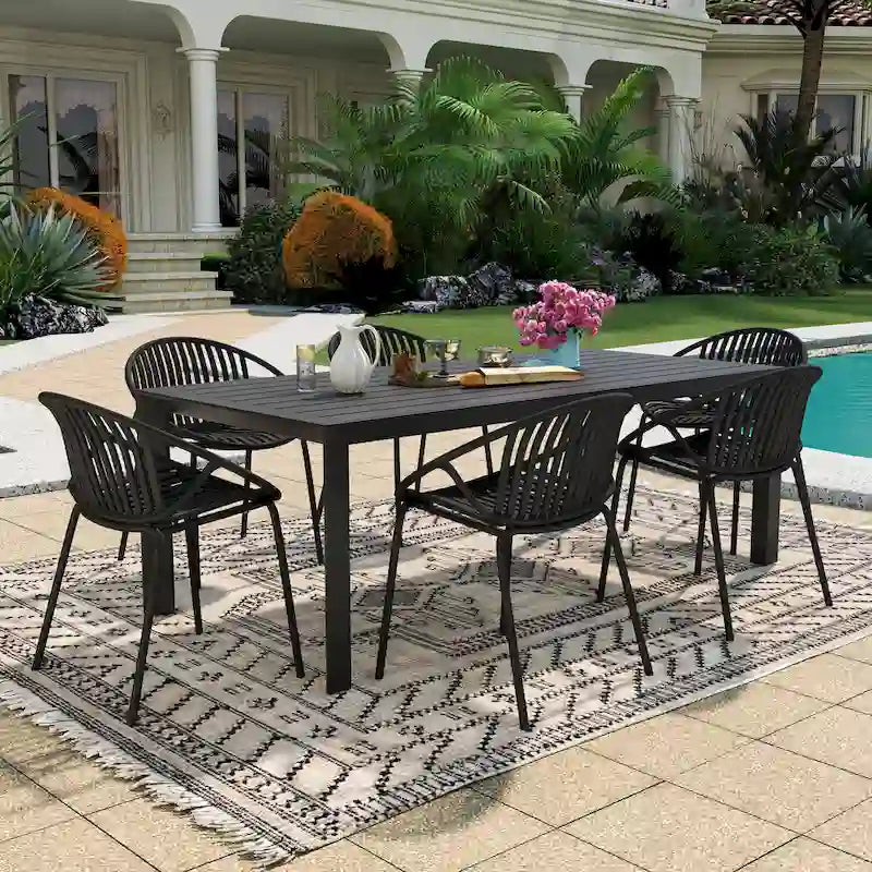 Christopher Knight Home - Emma Outdoor Aluminium and Resin 7 Piece Dining Set