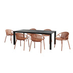 Christopher Knight Home - Emma Ensemble de salle à manger d'extérieur 7 pièces en aluminium et résine