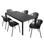 Christopher Knight Home - Emma Ensemble de salle à manger d'extérieur 7 pièces en aluminium et résine