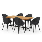 Ensemble de salle à manger d'extérieur 7 pièces en bois d'acacia Virella Christopher Knight Home